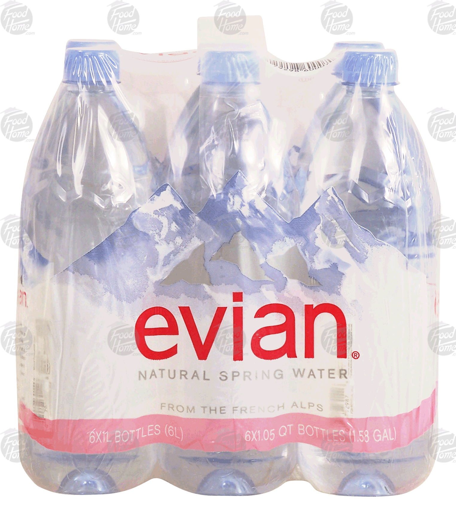 Evian  natural spring water, 6- 1 liter bottles Full-Size Picture